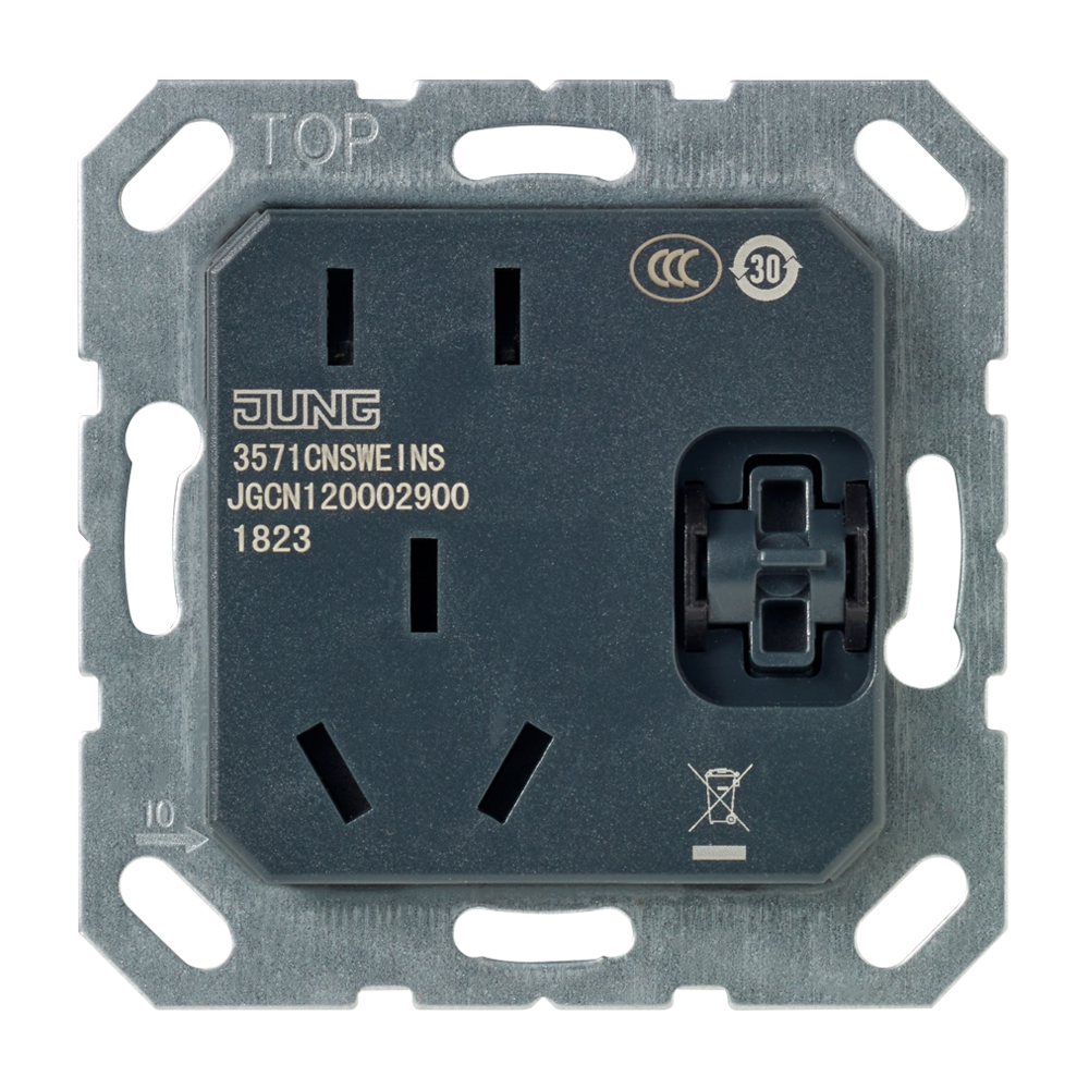 Switched socket insert, 1-gang, Chinese system, 2P+E and 2P | 3571 CN ...