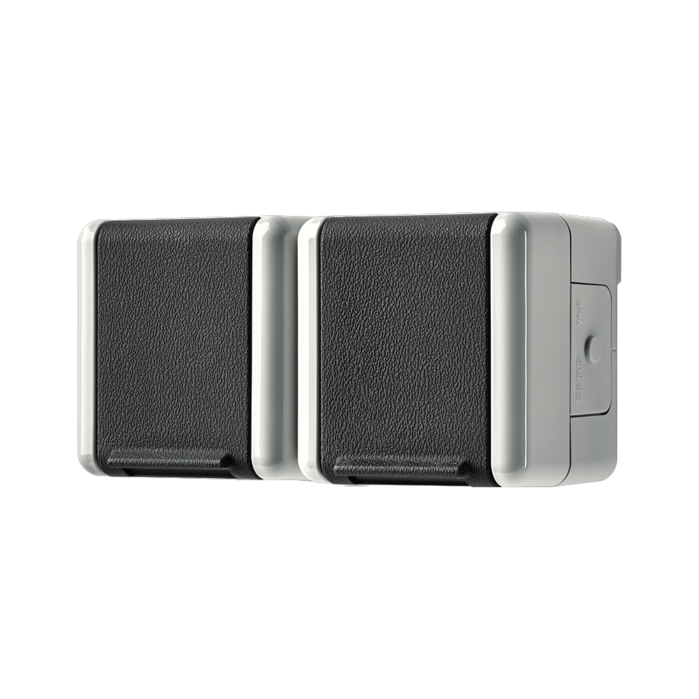 Caja Montaje Enchufe Luxus-Time Enchufe Schuko De 2 Enchufes, Doble Enchufe Multiple Pared, Base Enchufe Con Seguridad Para Niños, Marco De Plástico De Diseño Doble, Para Caja Empotrada En Color Blanco Sensores