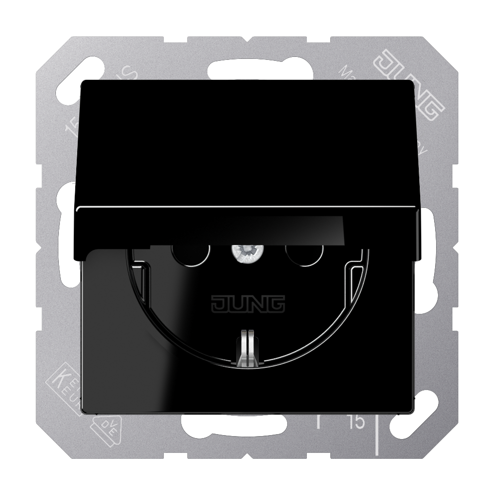 JUNG Presa Schuko Con Coperchio A Molla Avorio – Modello AS 1520 BFKL, 16A 250V, Montaggio Sottotraccia