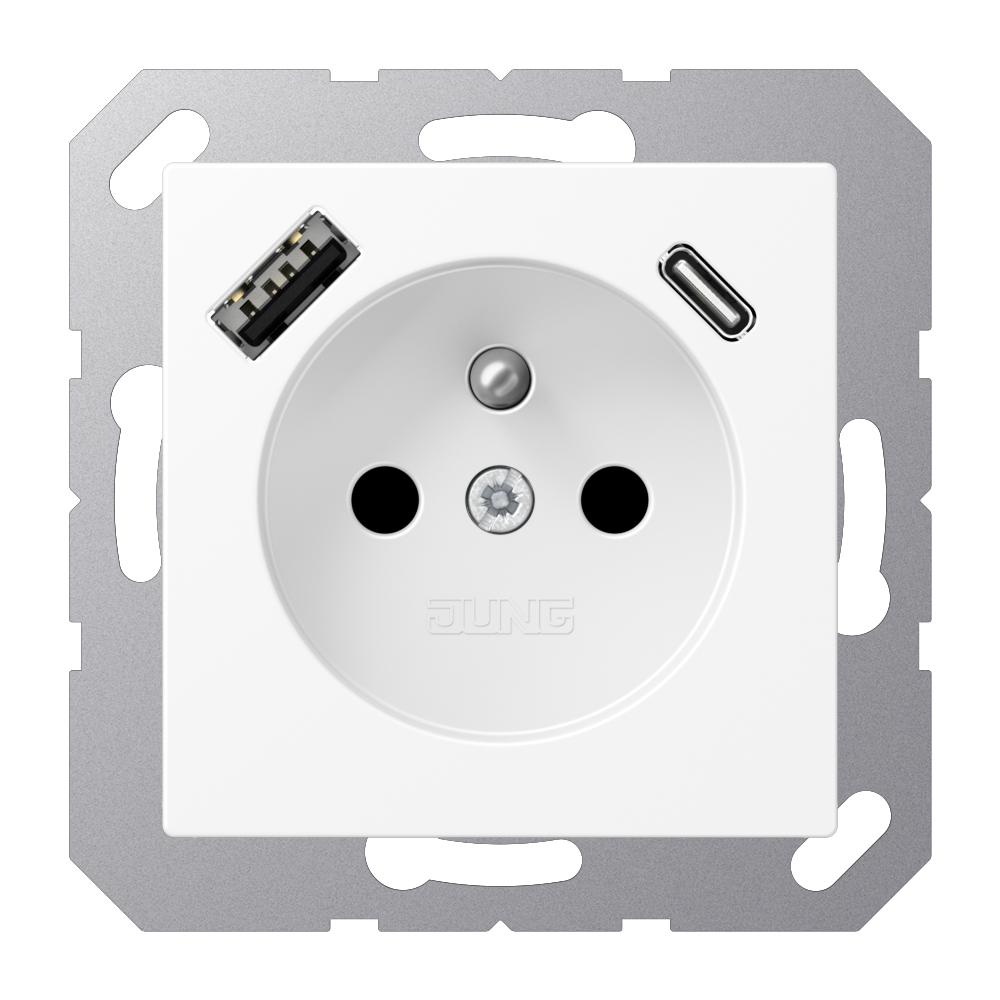 PRISE USB DE TYPE A/A TAMPER RESISTANT DE QUALITÉ SPEC 20A 125V - BLANCHE