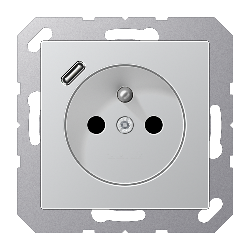 Socket, French/Belgian system with USB charger, Safety Plus ...