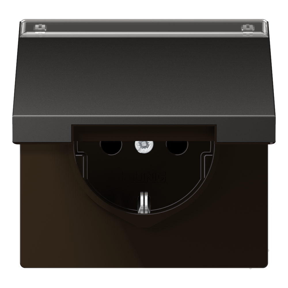 Jung 1520 KL Presa Schuko 16A 250V Con Coperchio Ribaltabile, Serie AS 500, Colore Beige - 3