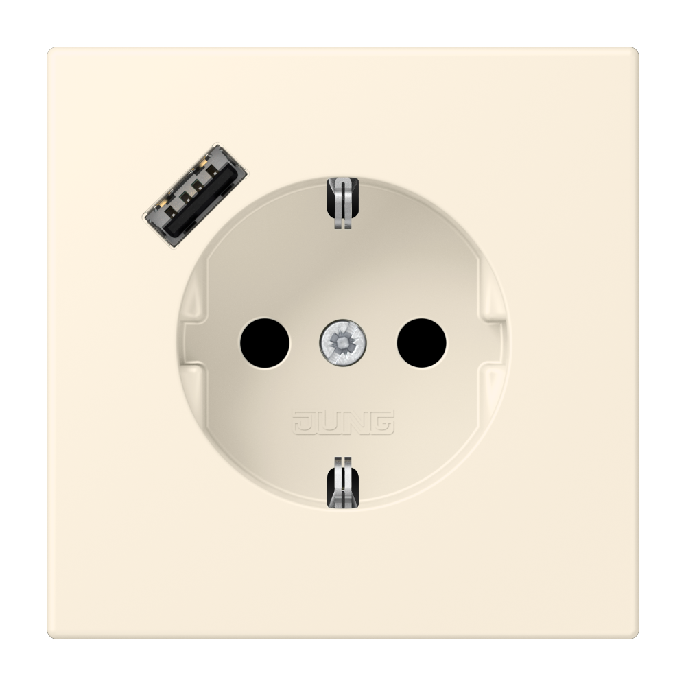 Jung A 1520 BF Presa Schuko Bianca 16A 250V | Con Morsetti A Molla E Anello Di Supporto | Serie A - 5