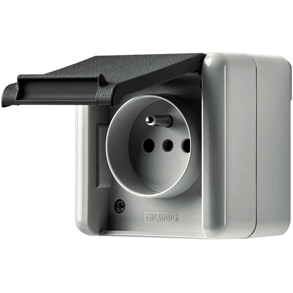 Wandcontactdoos, Frans/Belgisch systeem, schroefklemmen, Safety Plus