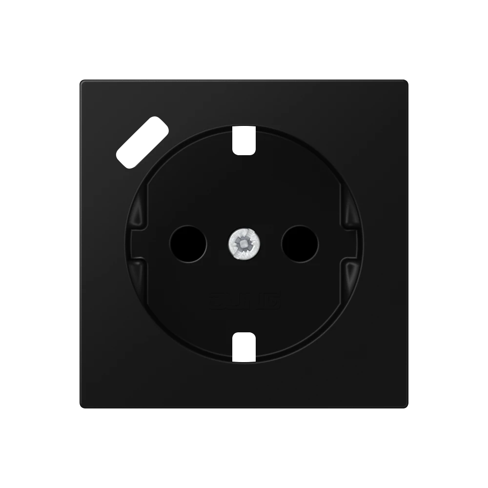 Centre plate for SCHUKO® socket insert with USB charger, Safety Plus, thermoplastic, matt graphite black 