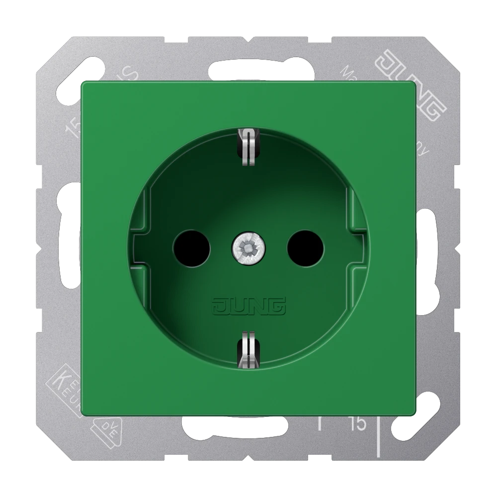 Enchufe SCHUKO®, Safety Plus, termoplástico, verde