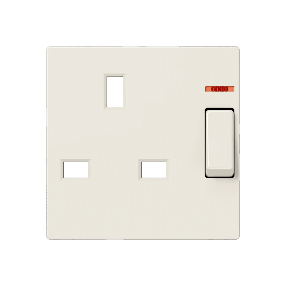 Centre plate for socket insert BS 2171 KO EINS and 3171 KO EINS, with pilot light, duroplastic, ivory
