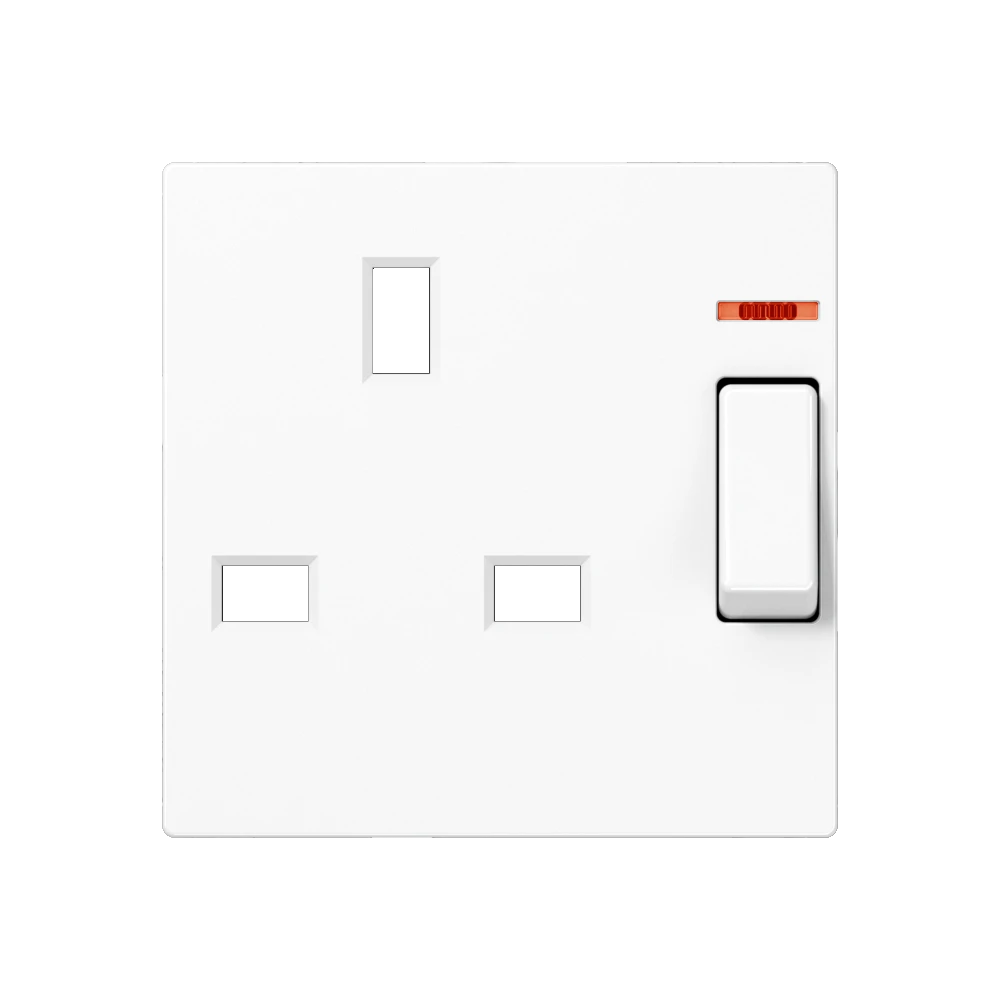 Centre plate for socket insert BS 2171 KO EINS and 3171 KO EINS, with pilot light, duroplastic, white
