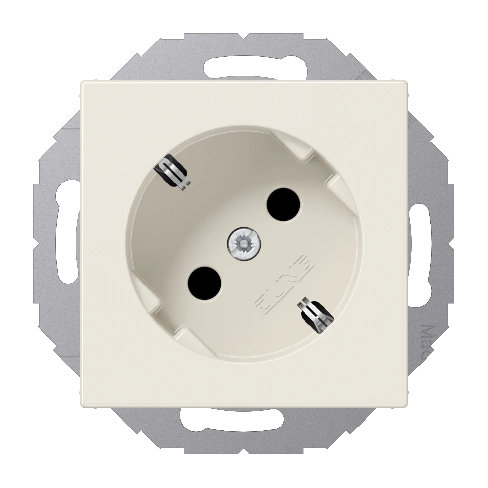 SCHUKO®-Steckdose 45°, Safety Plus, Duroplast, weiß (ivory)
