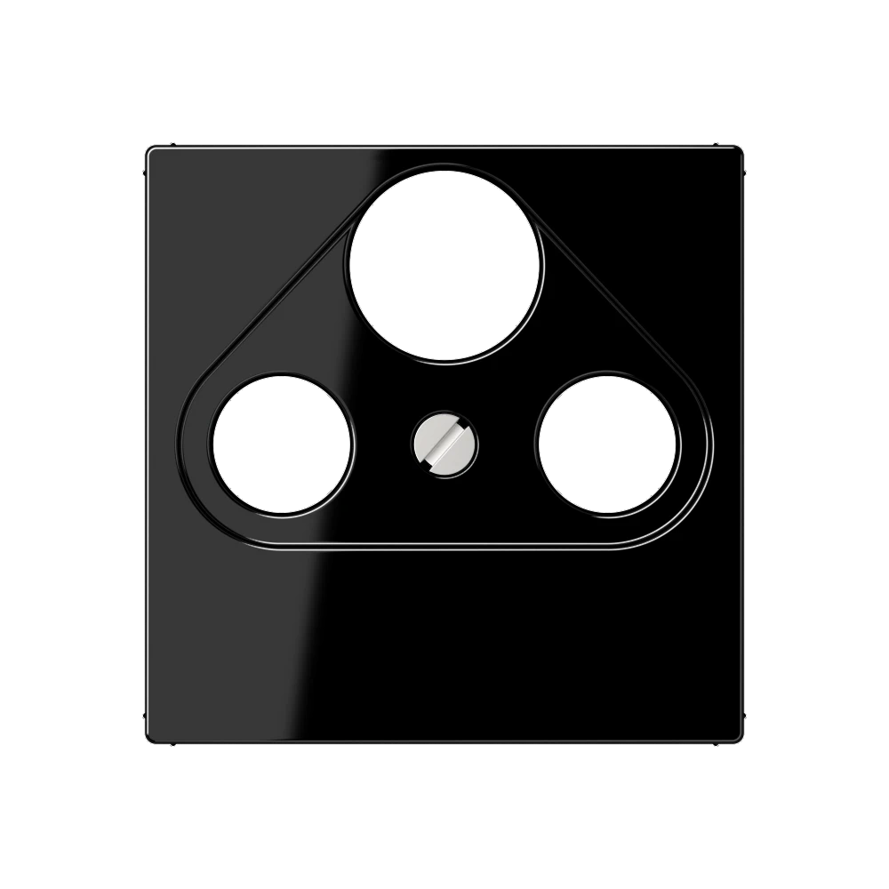 Centre plate for SAT-TV-FM sockets, 1-gang, black
