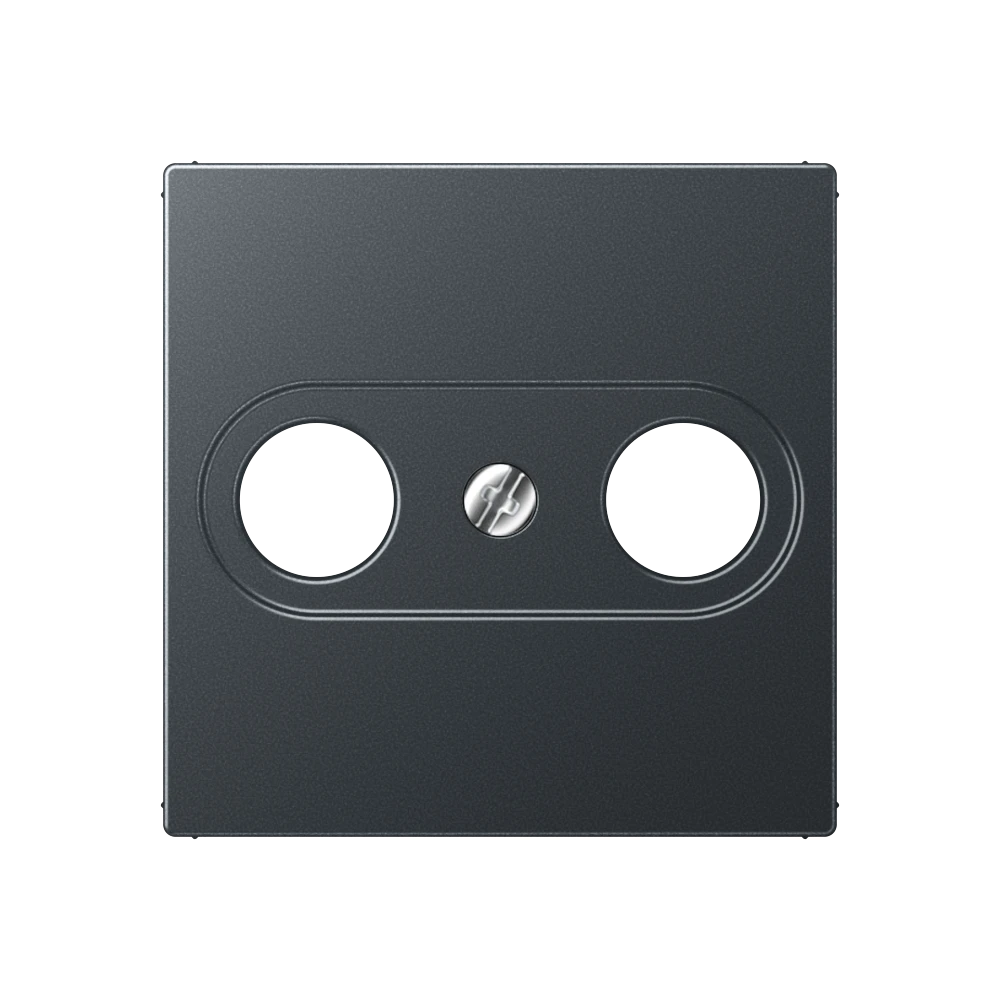 Centre plate for antenna outlet sockets, 1-gang, matt anthracite