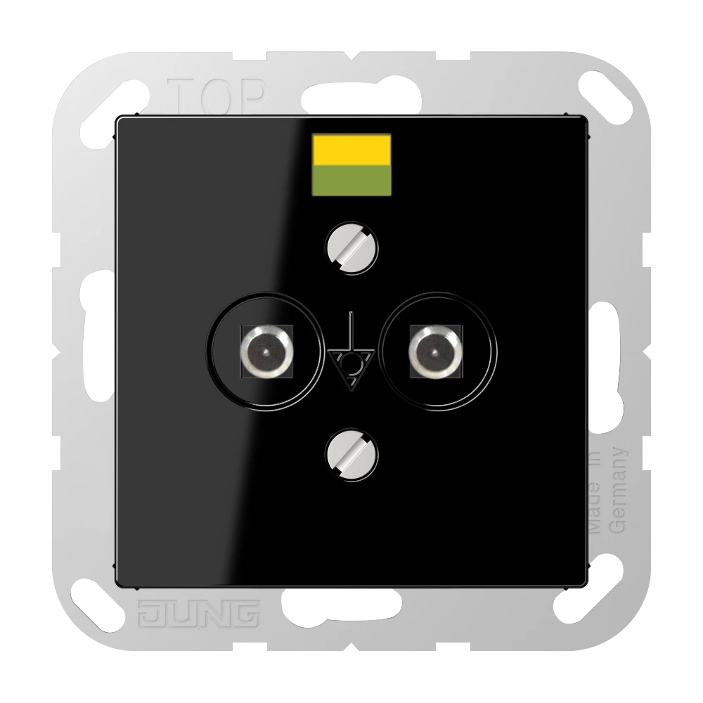 Potential equalisation socket, screw terminals, duroplastic, black