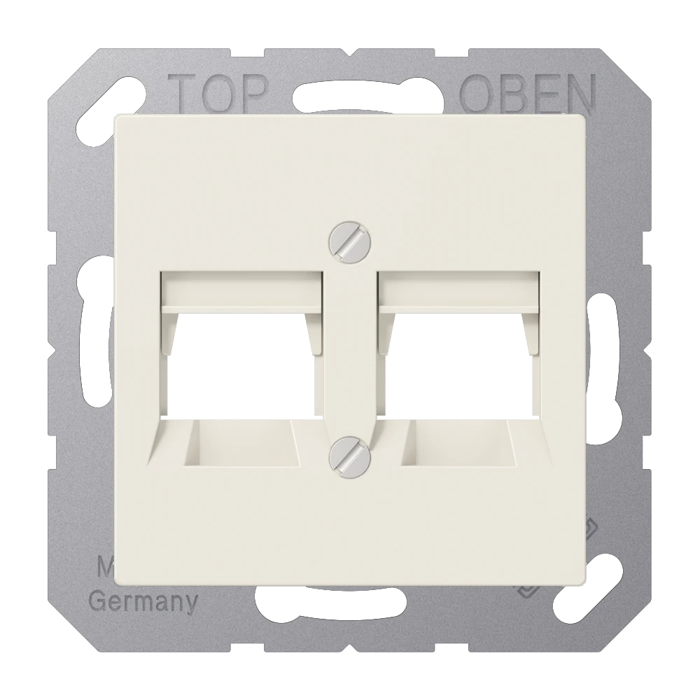 Afdekking (schroefbevestiging) voor modular jack, 2-voudig, ITT, wit