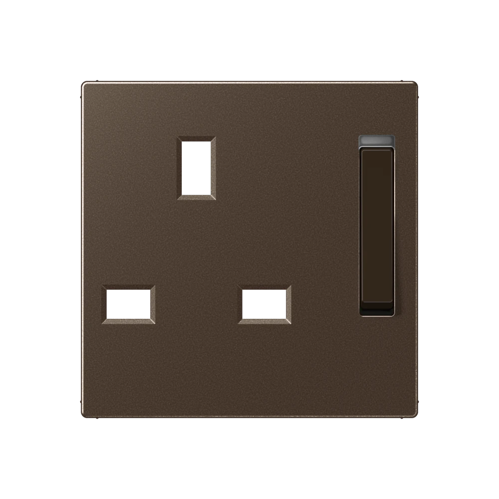 Centre plate for socket insert 571 G-KO, thermoplastic lacquered, mocha