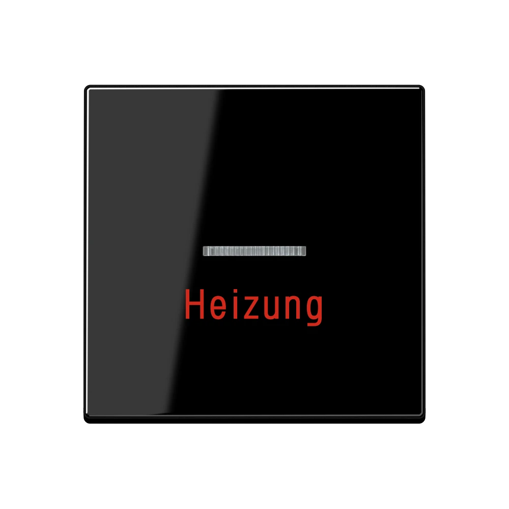 Copritasto, scritta "Heizung", illuminabile, Thermoplast, nero