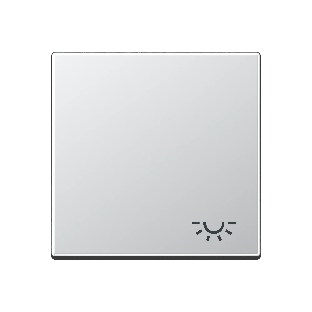 Schakelwip 1-voudig, Symbool "licht", aluminium