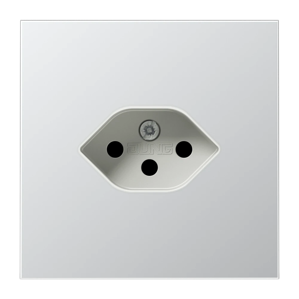 Einfach-Steckdose, Schweizer Norm, Typ 13, Aluminium