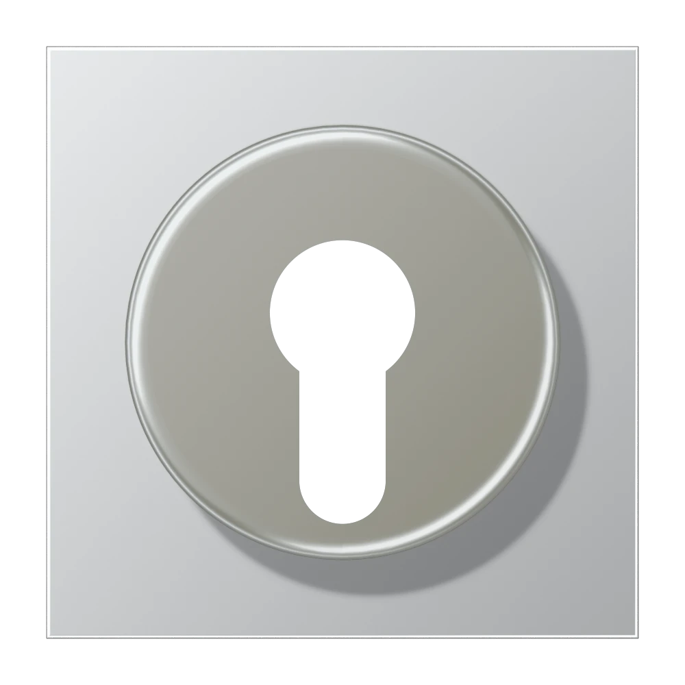 Centre plate, for key switch with protection against dismounting, aluminium