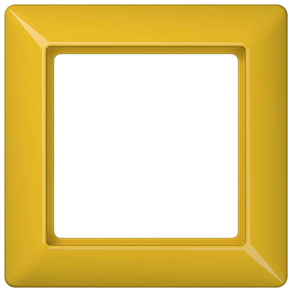 Frame 1-gang, for covers with glass plate, yellow (similar RAL 1004)