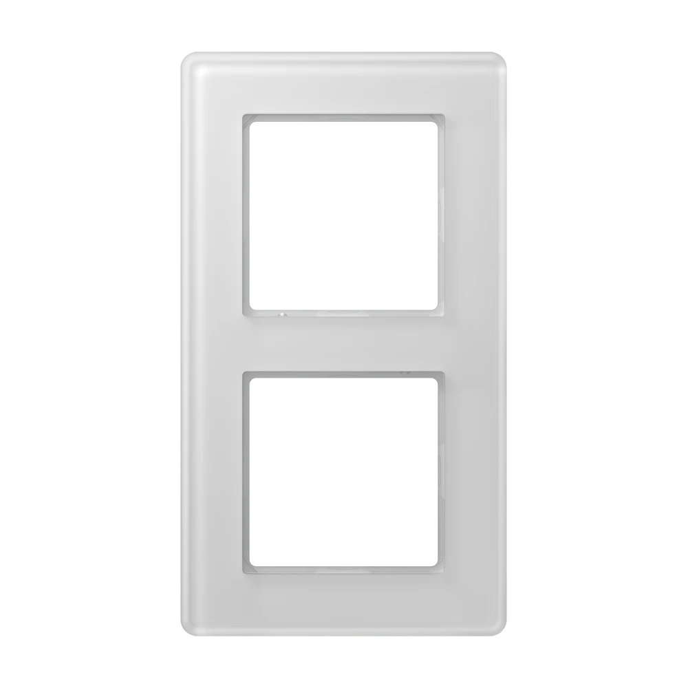 Glass frame 2-gang, white
