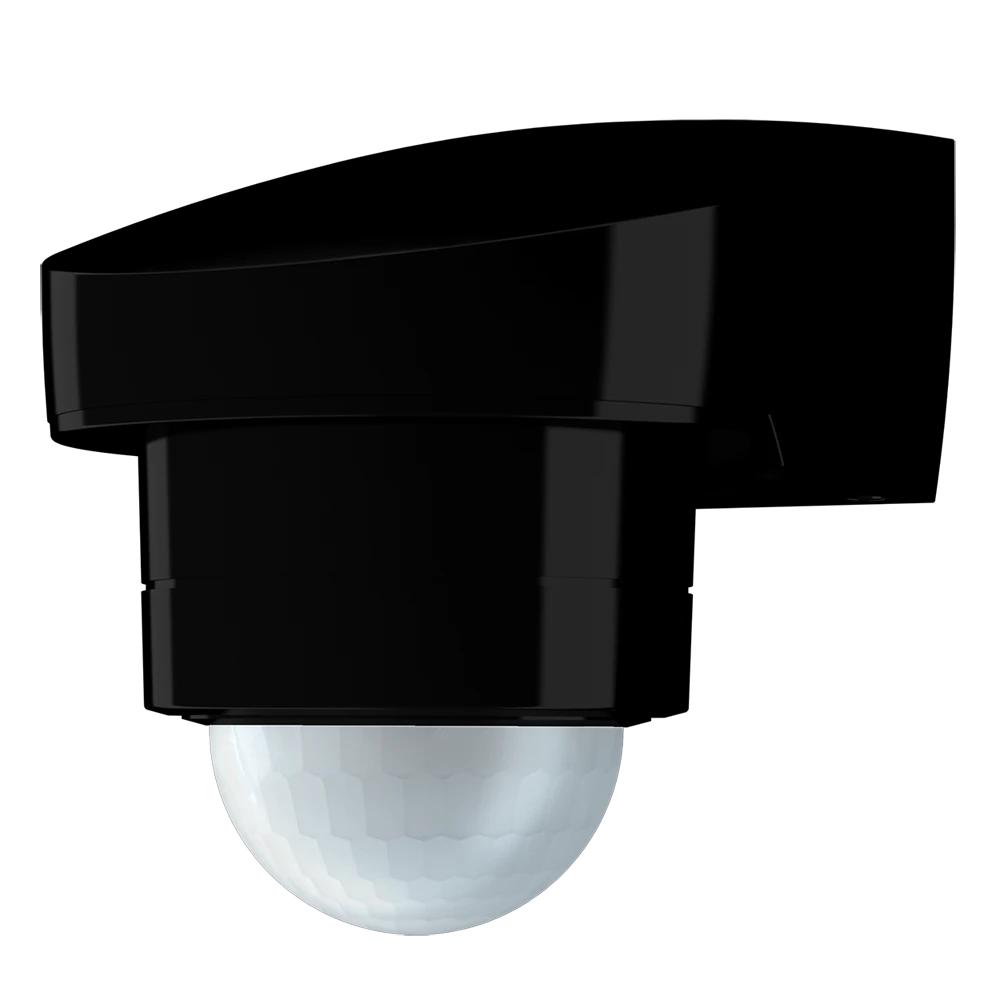 Motion detector 240°, surface-mounted, black (similar RAL 9005)