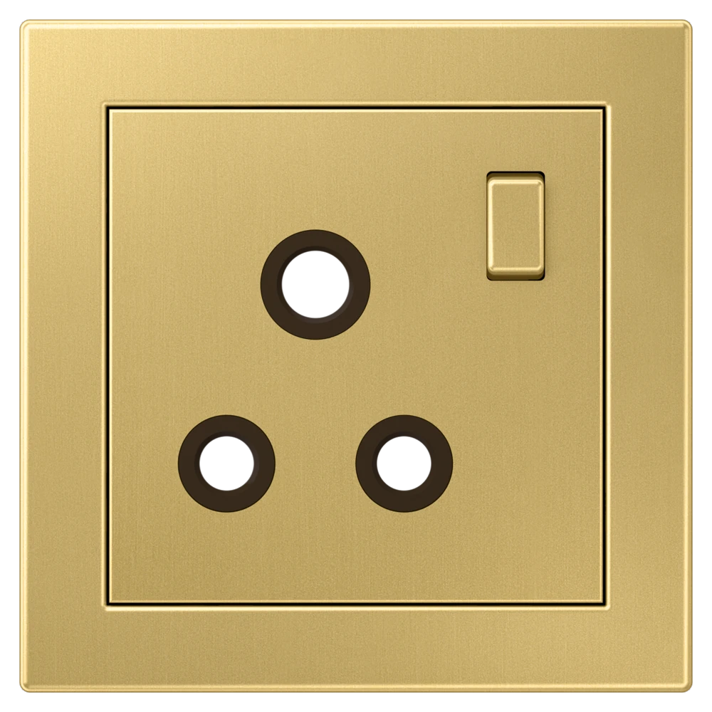 Centre plate with integrated frame for socket insert BS 2171-15 EINS and 3171-15 EINS, classic brass