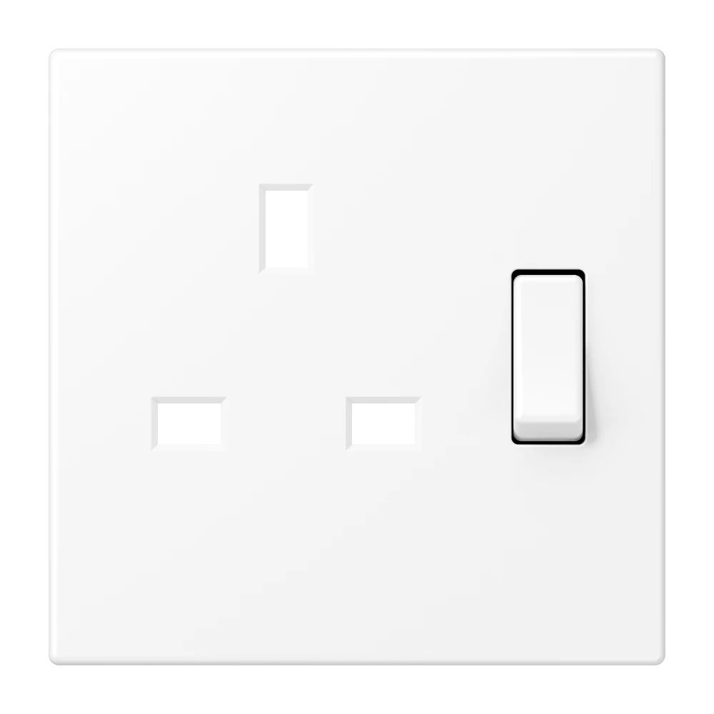 Centre plate for socket insert BS 2171 EINS and 3171 EINS, thermoplastic lacquered, matt snow white