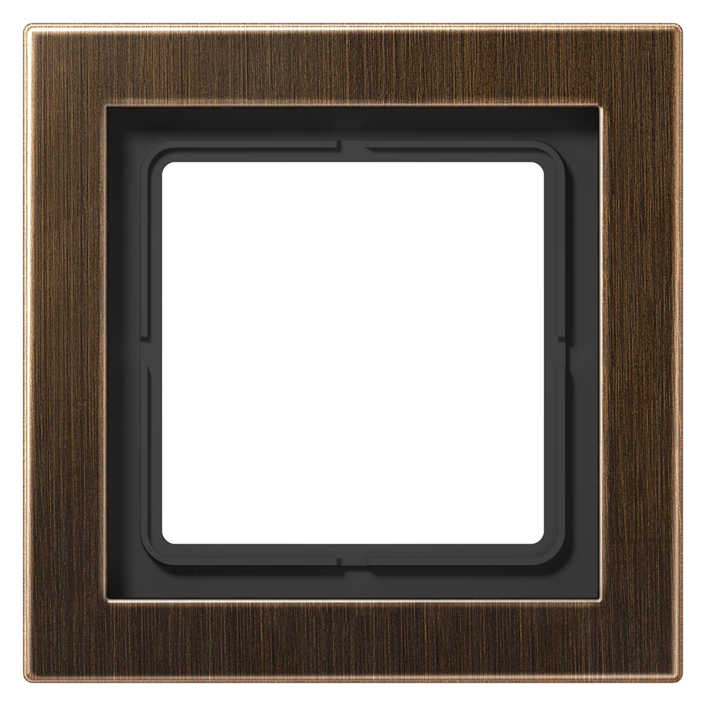 Frame 1-gang, suitable for British Standard installations (supporting frame 80 x 80), antique brass