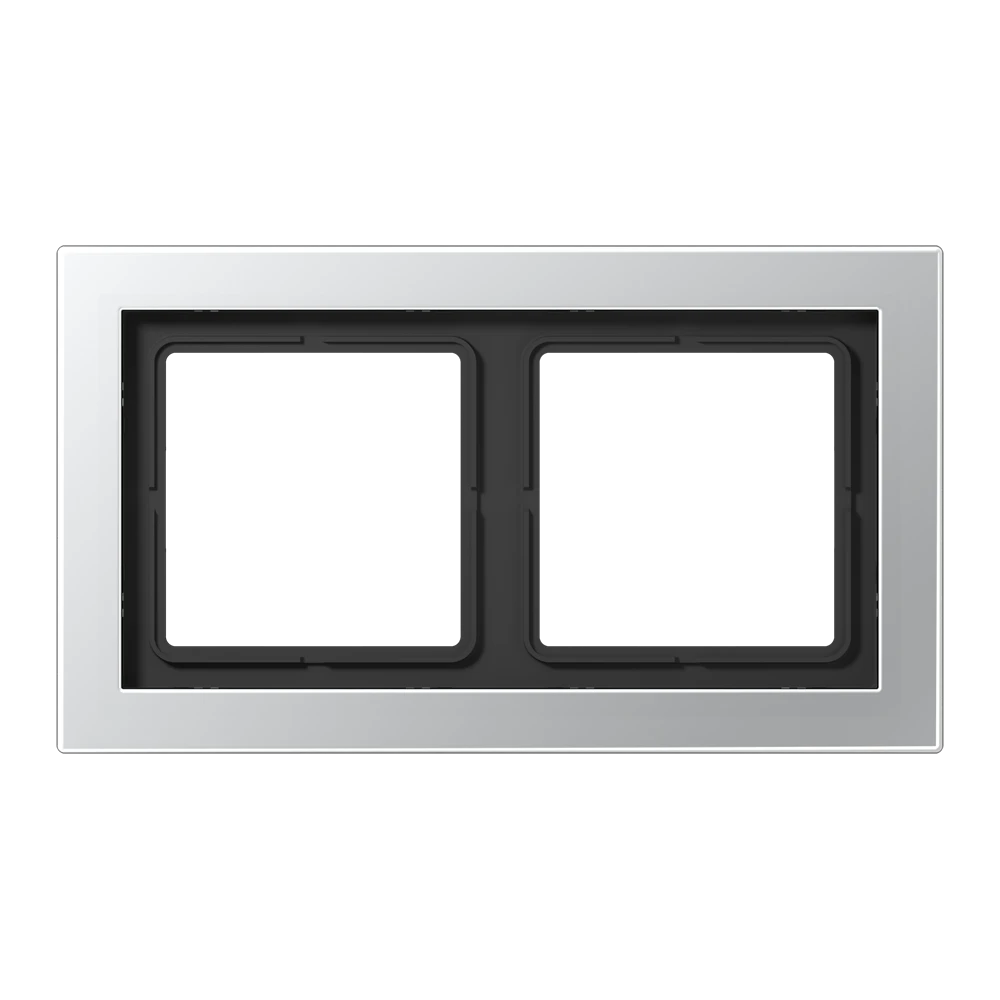 Frame 2-gang, suitable for British Standard installations (supporting frame 80 x 80), aluminium