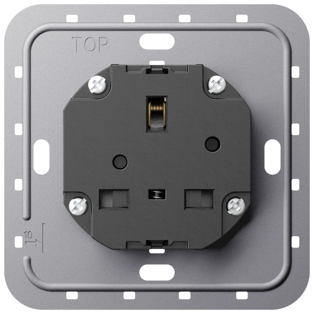 Socket insert 1-gang, British Standard 1363, for rectangular British Standard wall boxes