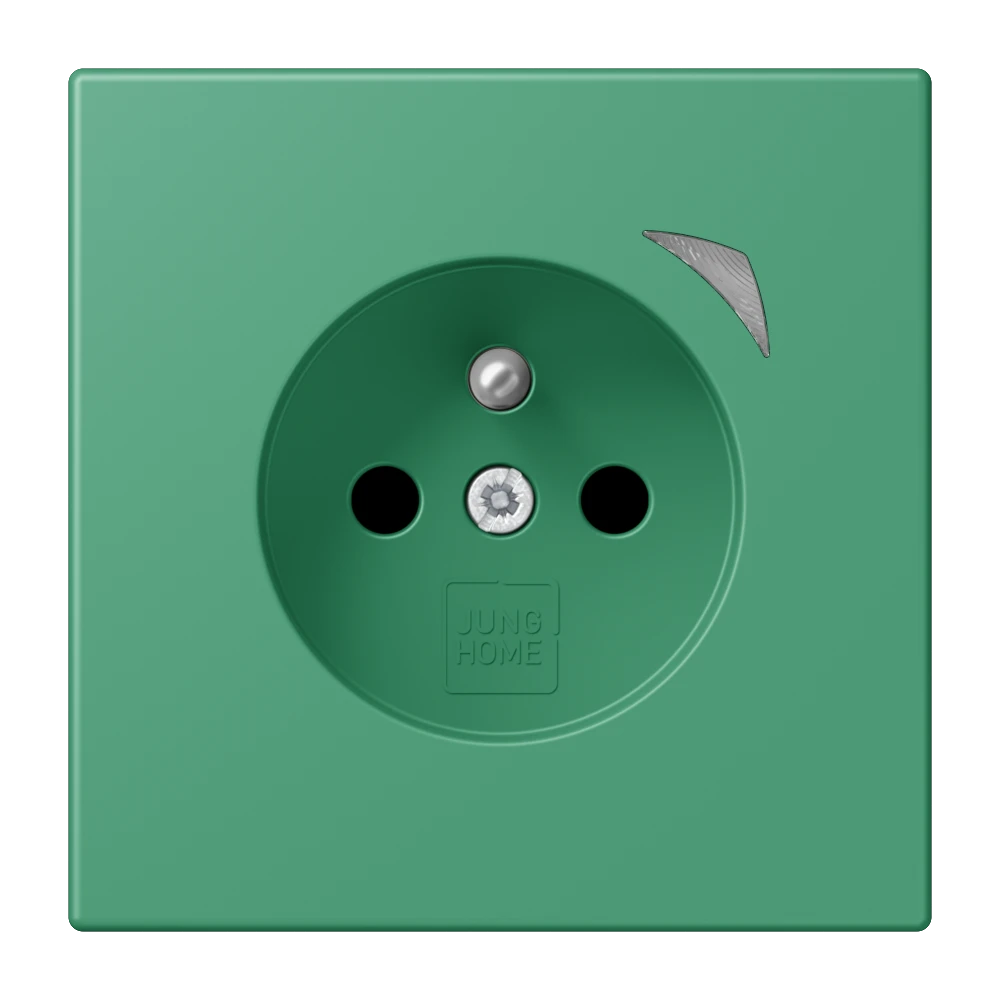 Prise JUNG HOME, système français et belge, Safety Plus, vert 59