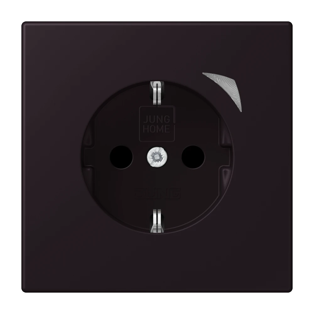 Prise JUNG HOME version SCHUKO® Energy, Safety Plus, noir d'ivoire
