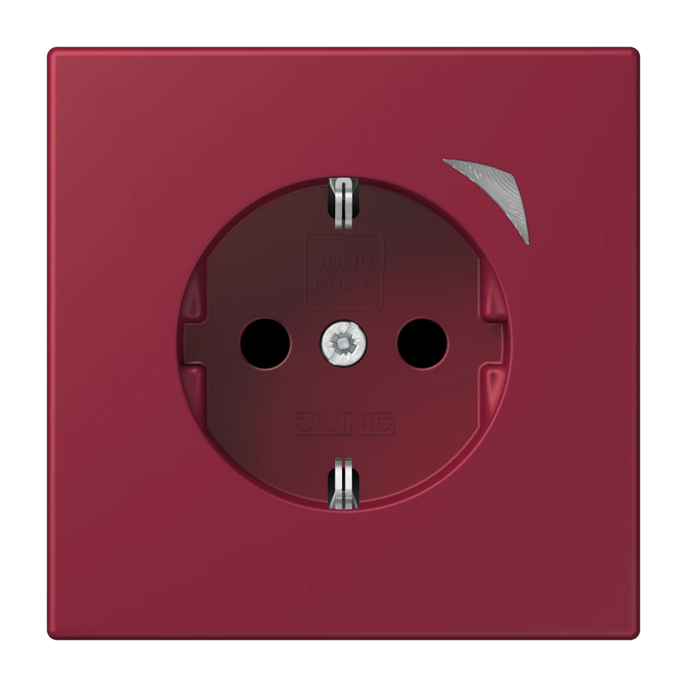 Prise JUNG HOME version SCHUKO® Energy, Safety Plus, le rubis