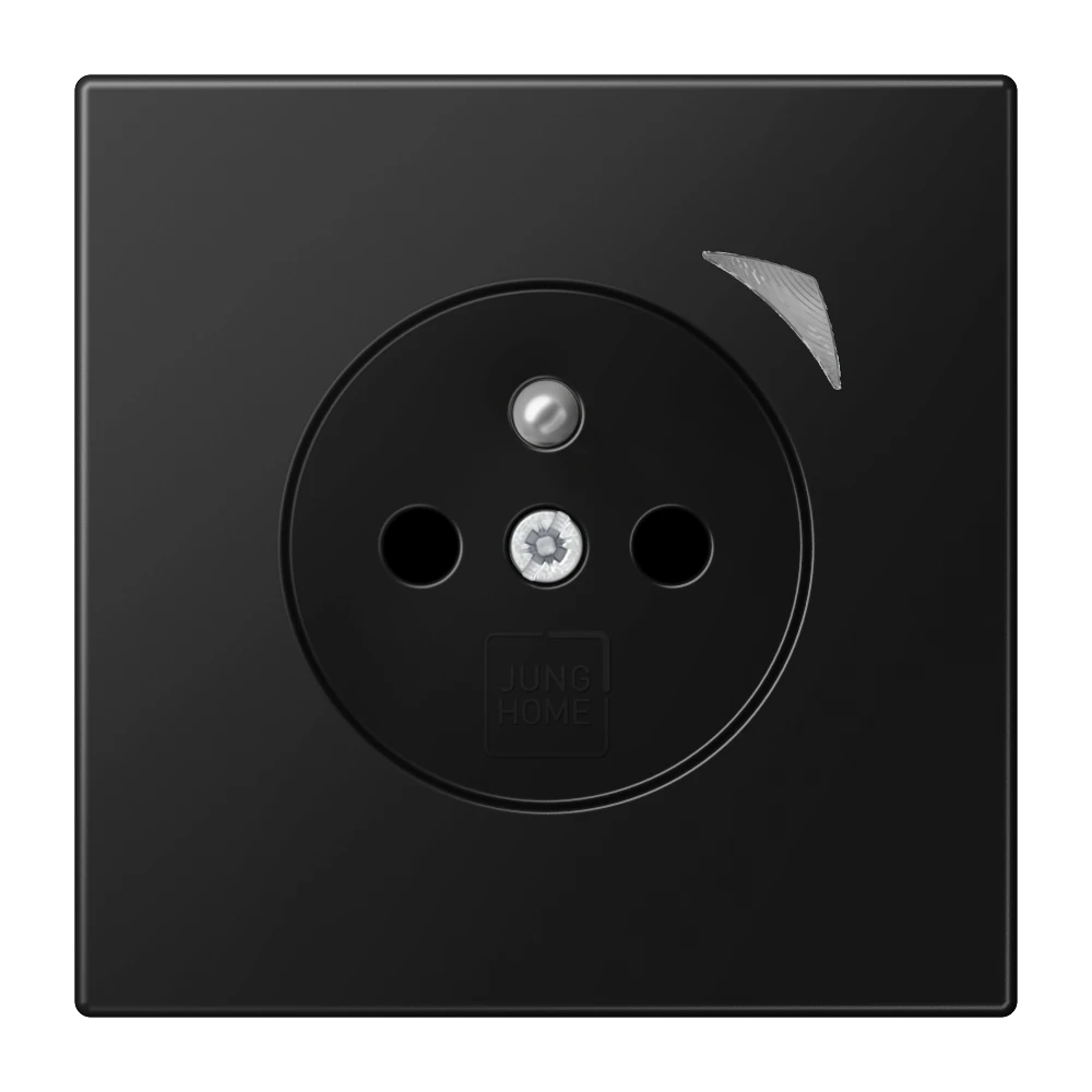 Prise JUNG HOME Energy, système français et belge, Safety Plus, Noir mat