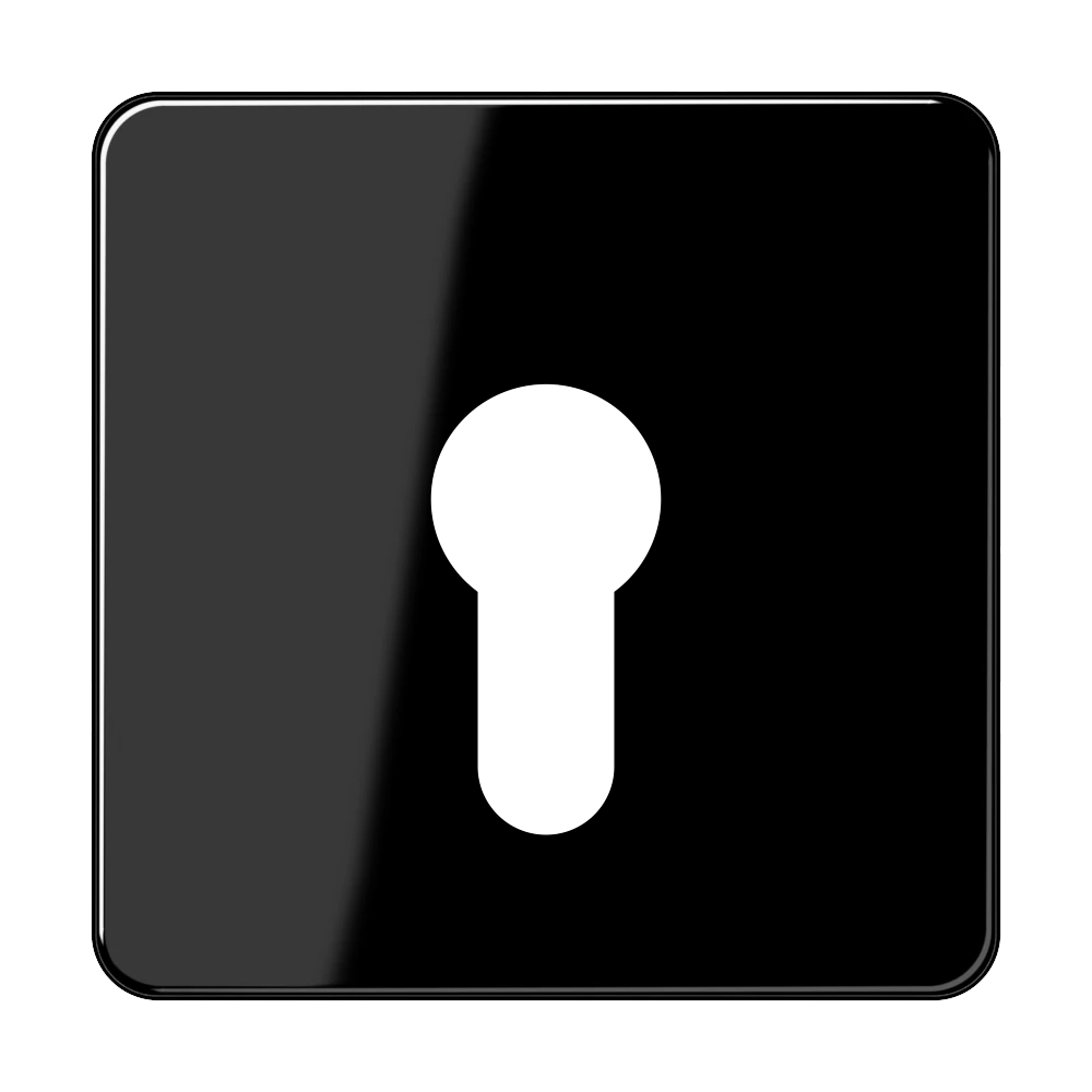 Enjoliveur 1 voie, pour interrupteur à clé sans protection contre démontage, Thermoplastique, Noir