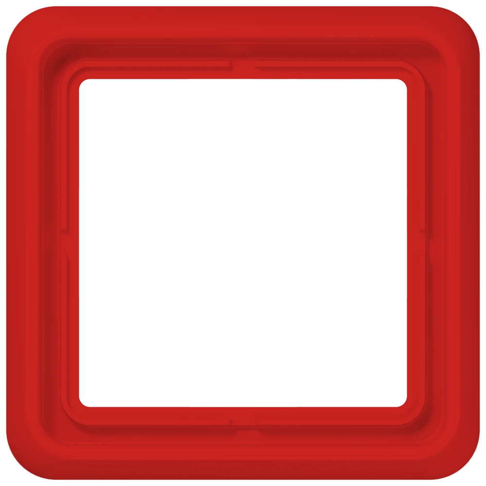 Frame 1-gang, for covers with glass plate, red (similar RAL 3000)