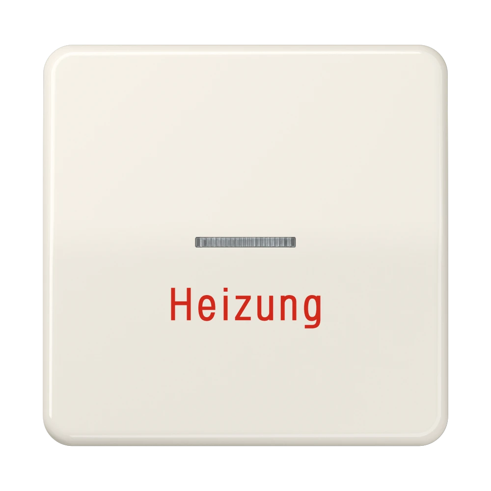 Copritasto singolo, scritta "Heizung", illuminabile, bianco