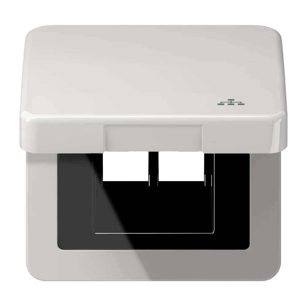 Hinged lid, including centre plate, with symbol "LAN", light grey