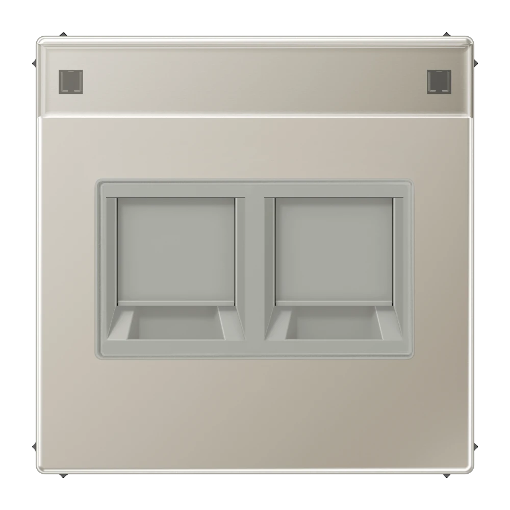 Afdekking (klikbevestiging) voor modular jack, 2-voudig, UMA-CAT6A, RADIALL, Panduit, Assmann, Edelstaal