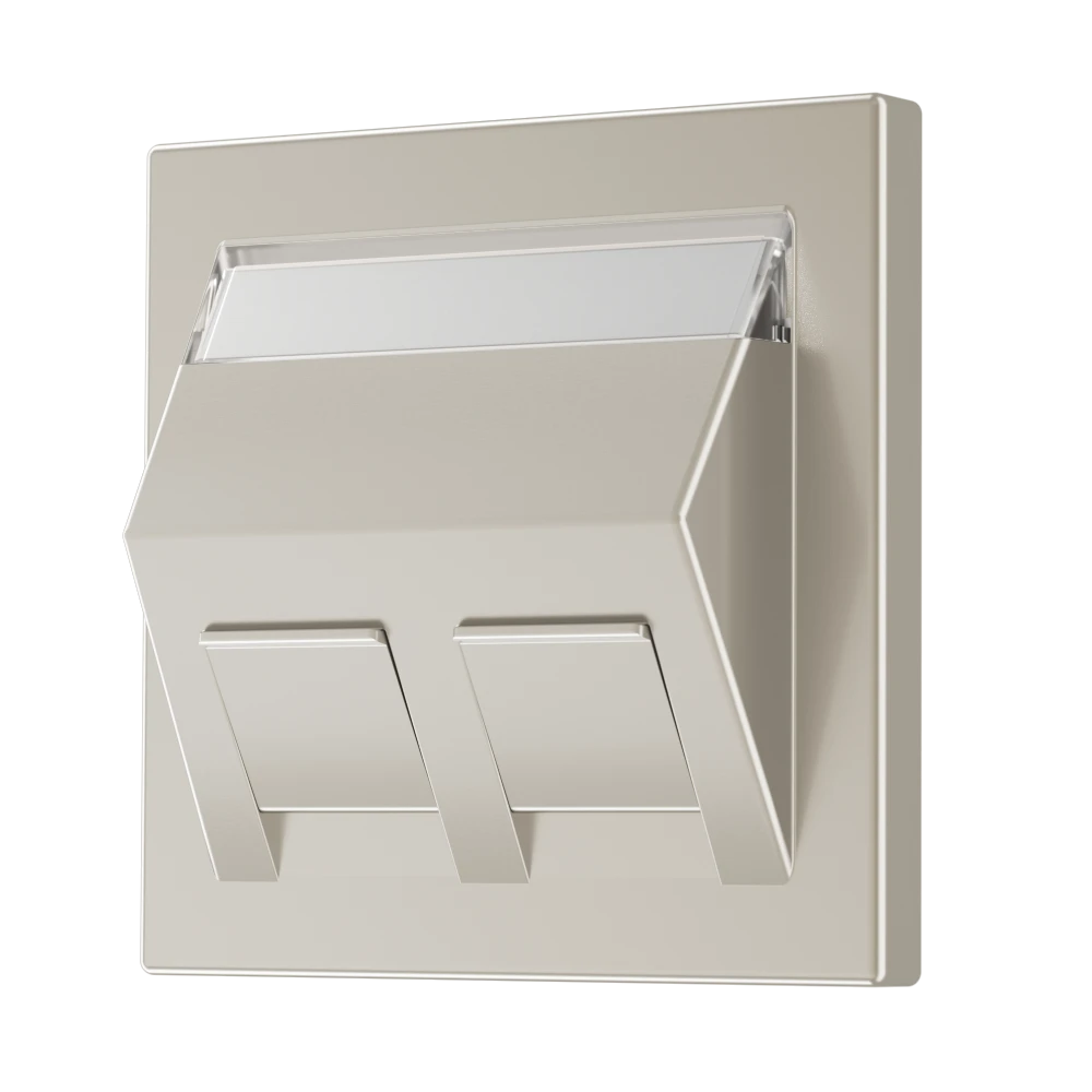 Centre plate for mounting adapter 30°, 2-gang, stainless steel