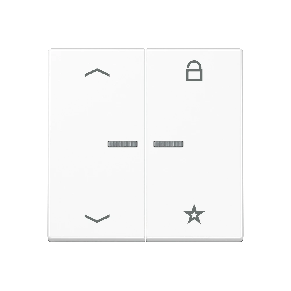 eNet push-button universal, with arrow symbols, with lens, Thermoplastic, white