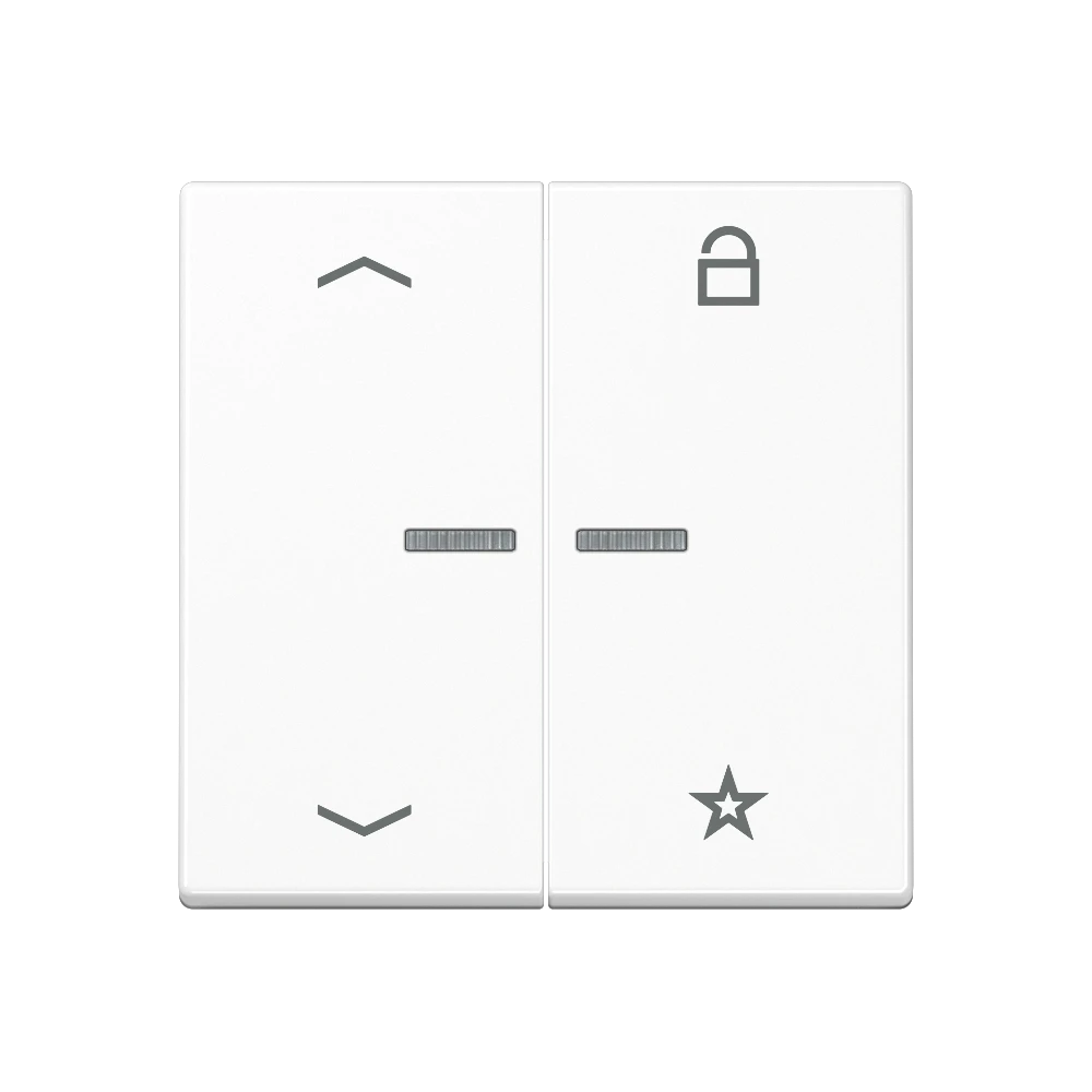 eNet push-button universal, with arrow symbols, with lens, matt snow white