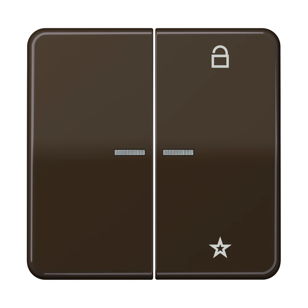 eNet taster Universeel 1-voudig, met lens, bruin