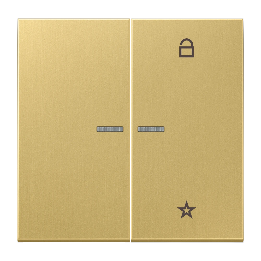 eNet push-button universal, with lens, classic brass