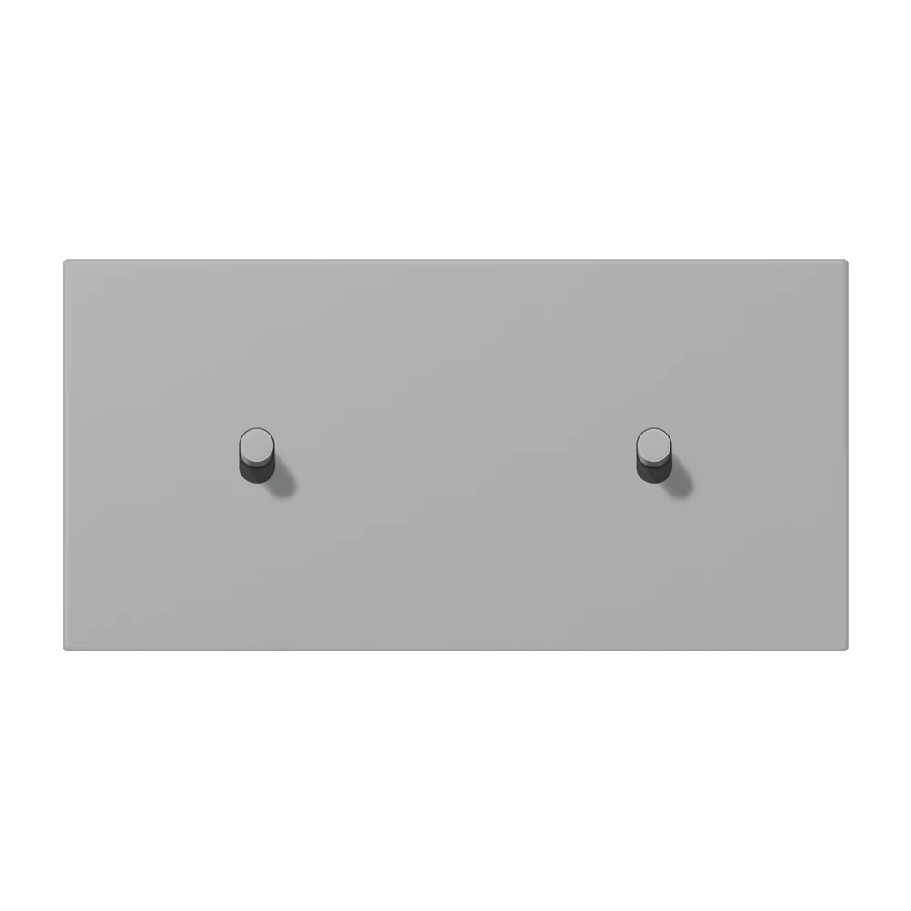 Centre plate with toggle lever "cylinder", 2 x 1 toggle lever, gris moyen (32012)
