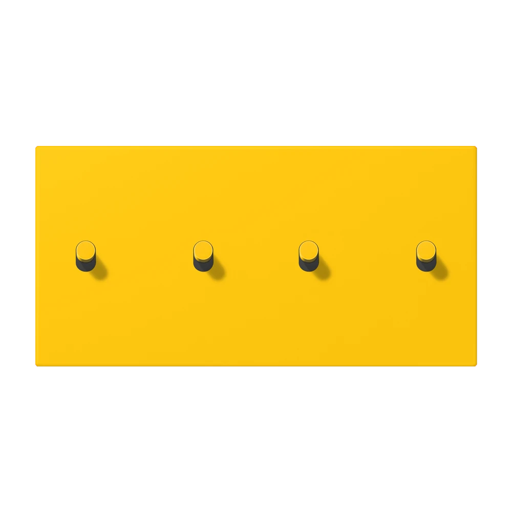 Centre plate with toggle lever "cylinder", 2 x 2 toggle levers, le jaune vif (4320W)