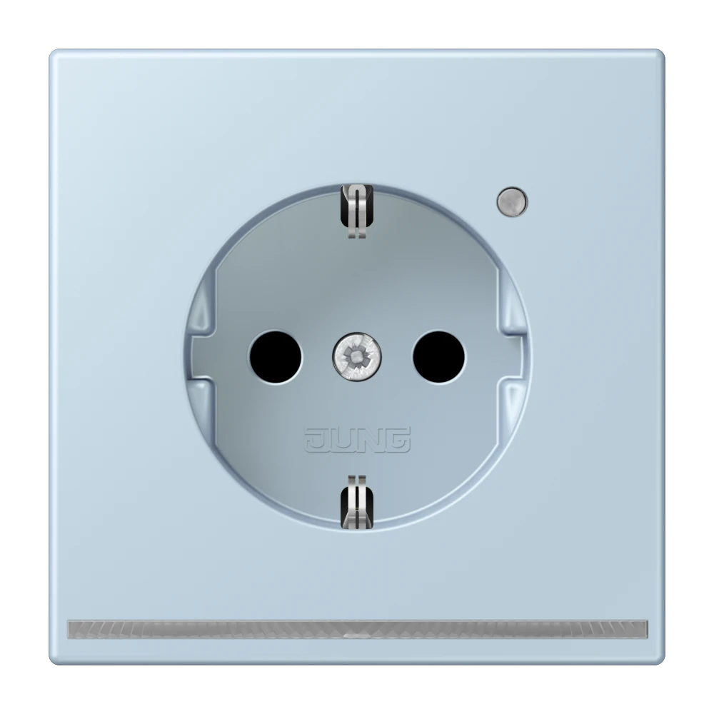 SCHUKO®-Steckdose mit LED-Orientierungslicht, Safety Plus, Duroplast lackiert, outremer clair