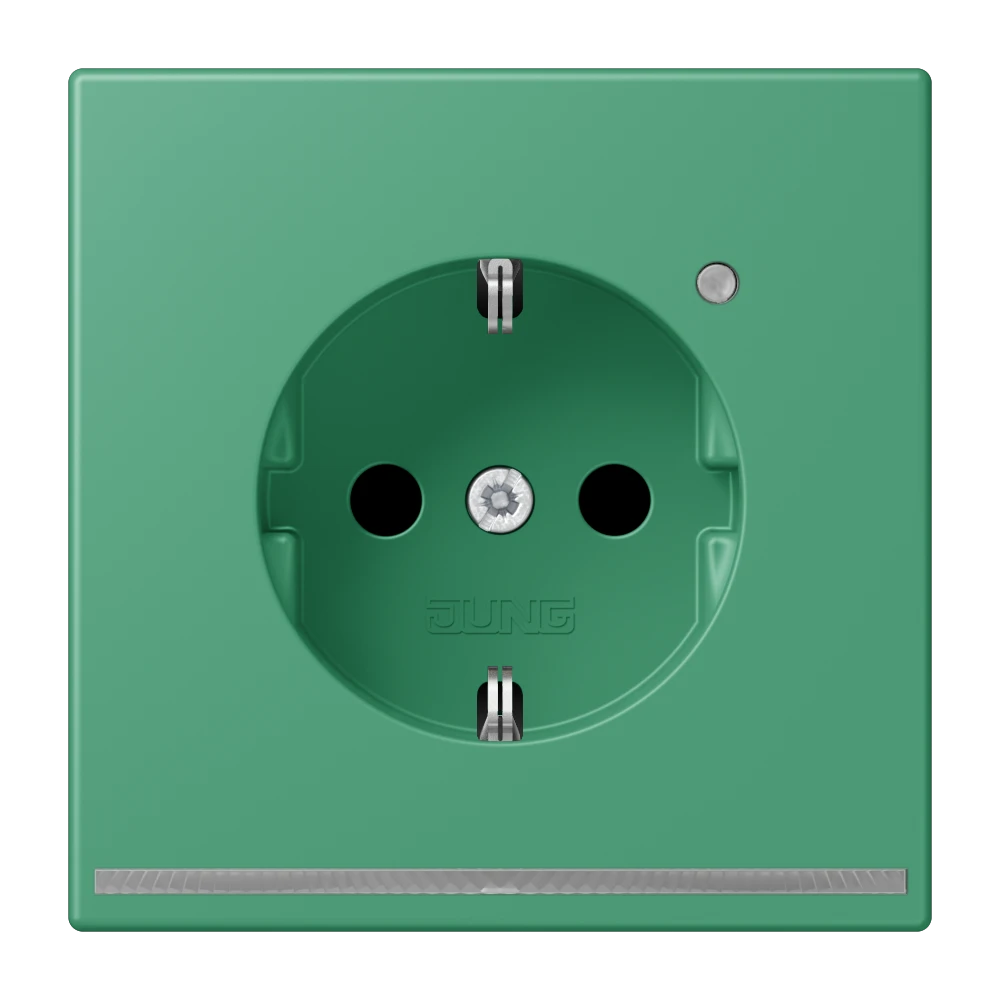 SCHUKO®-Steckdose mit LED-Orientierungslicht, Safety Plus, Duroplast lackiert, vert 59