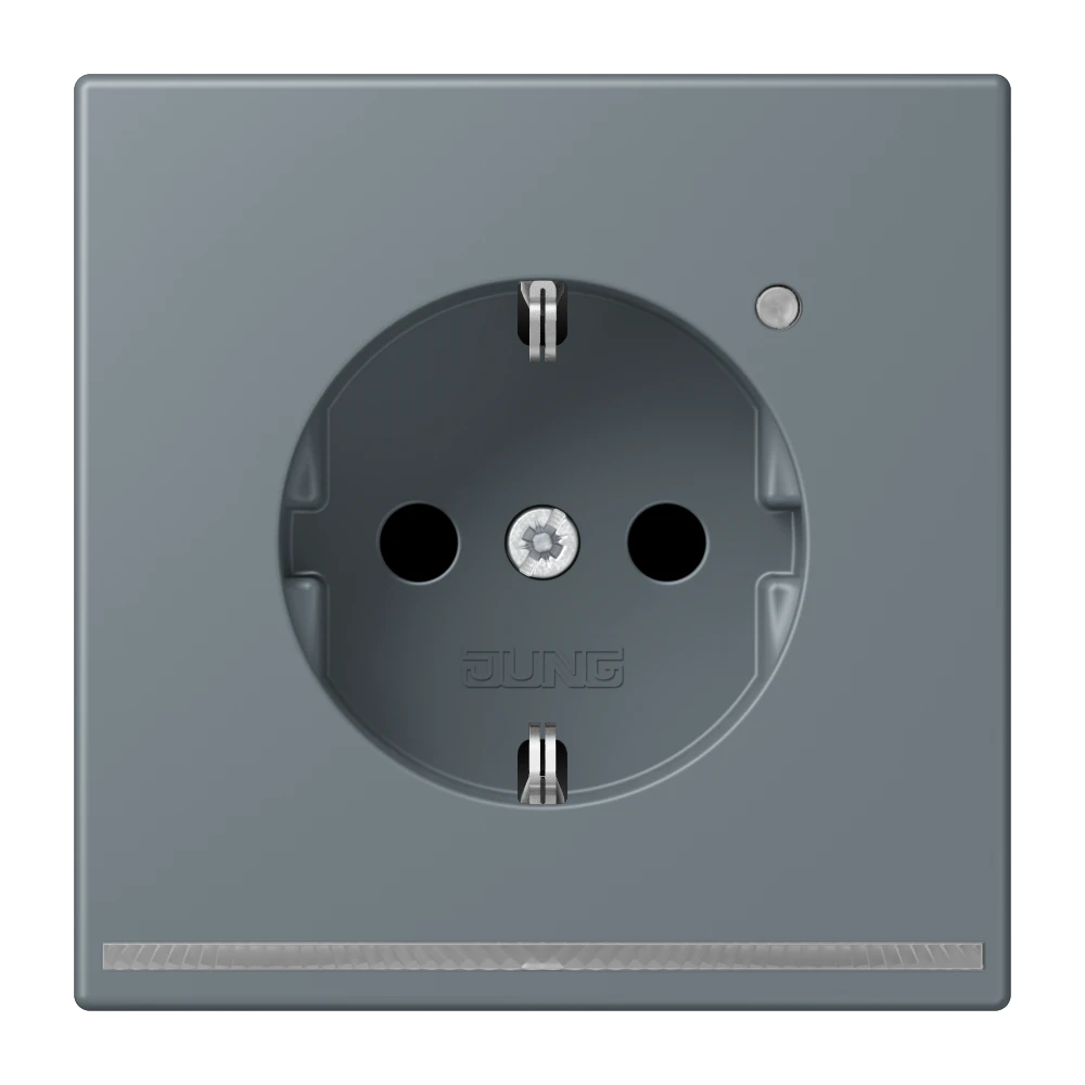 SCHUKO®-Steckdose mit LED-Orientierungslicht, Safety Plus, Duroplast lackiert, gris 59