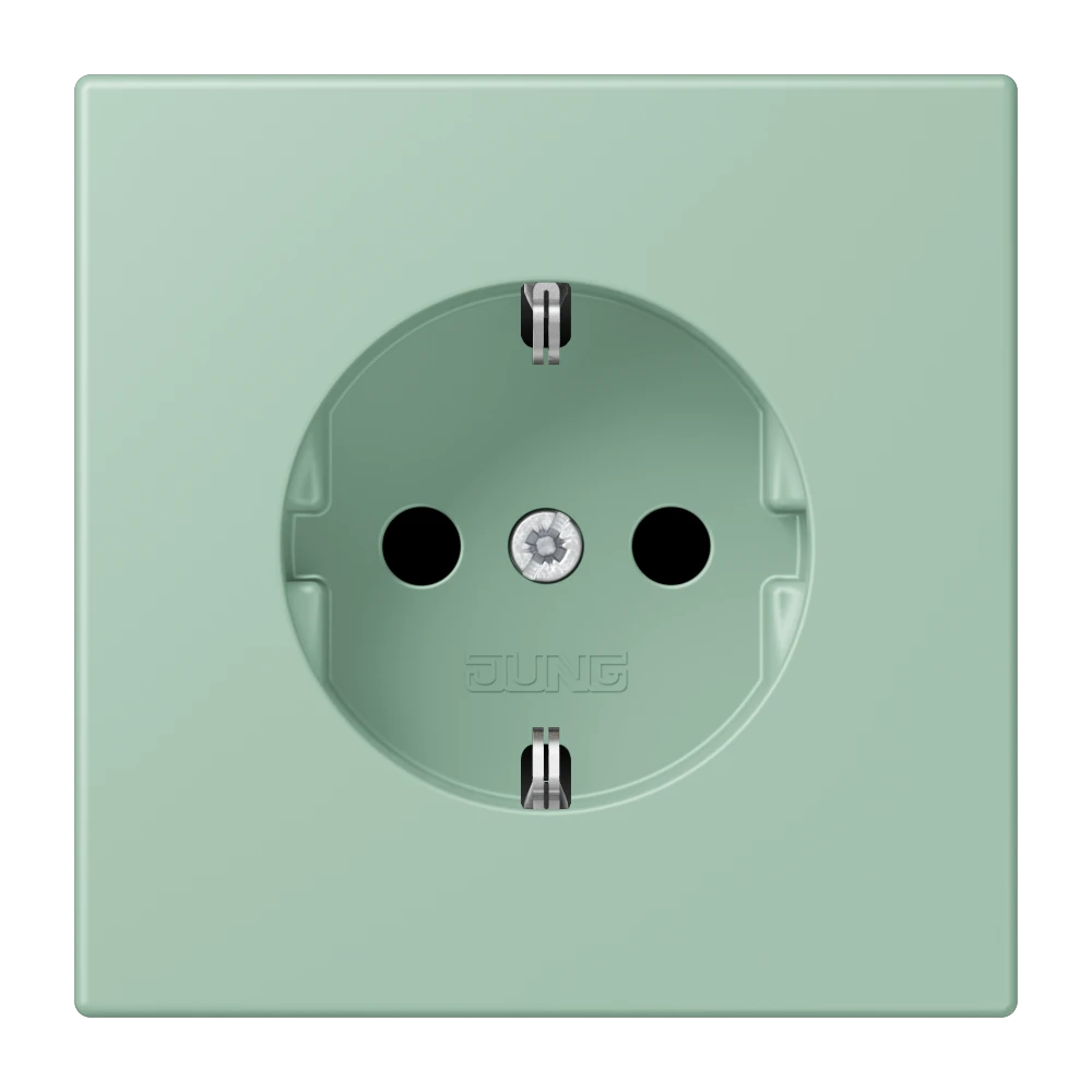 Enchufe SCHUKO®, Safety Plus, duroplástico lacado, vert anglais clair